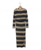 HER LIP TOハーリップトゥ）の古着「All Day Stripe Ribbed Knit Set」｜ブラック