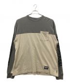 NEIGHBORHOODネイバーフッド）の古着「BICOLOR CREWNECK LS」｜グレー×ベージュ