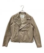 SLOBE IENAスローブ イエナ）の古着「LEATHER RIDERS BLOUSON」｜ベージュ