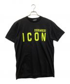 DSQUARED2ディースクエアード）の古着「ICON T-SHIRT」｜ブラック×イエロー