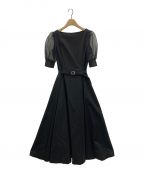 Ameriアメリ）の古着「SHEER PUFF SLEEVE DRESS」｜ブラック