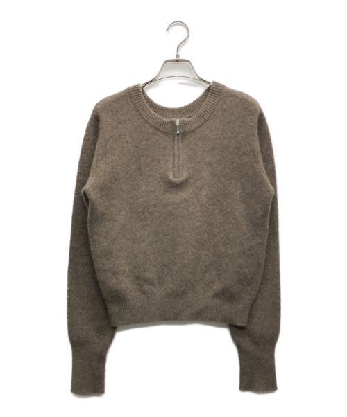 CLANE（クラネ）CLANE (クラネ) W FACE HALF ZIP YAK KNIT TOPS/ダブルフェイスハーフジップヤクニットトップス ブラウン サイズ:1の古着・服飾アイテム