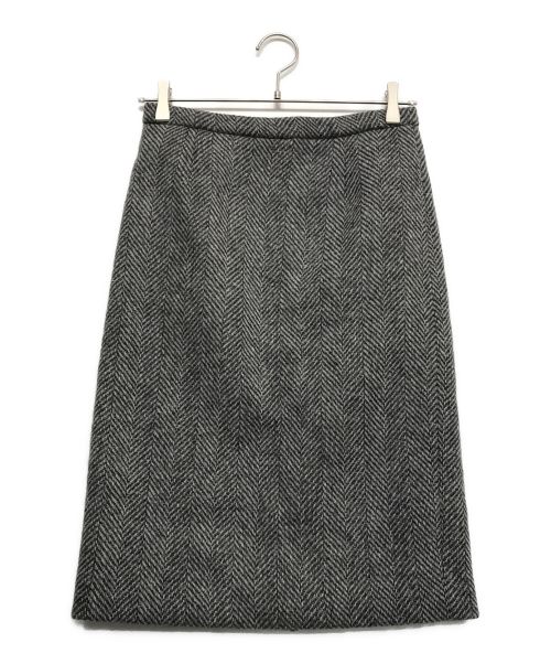 RED VALENTINO（レッドヴァレンティノ）RED VALENTINO (レッドヴァレンティノ) Herringbone Wool Skirt ブラック サイズ:38の古着・服飾アイテム