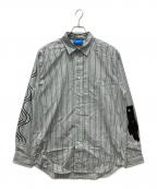 BLUFCAMPブルーフキャンプ）の古着「STRIPE LS SHIRT」｜グリーン