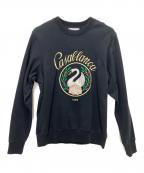 CASABLANCAカサブランカ）の古着「Black Emblem De Cygne Sweatshirt」｜ブラック