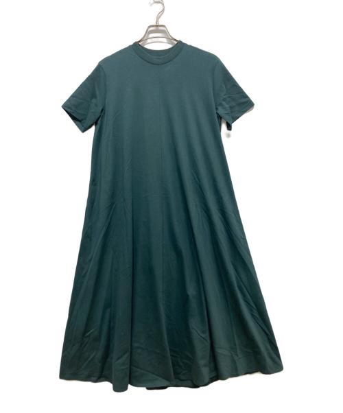 ATONエイトン）の古着「48/2 NATURAL DYE COTTON FLARED DRESS」｜グリーン