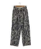 SIWALY fluidシワリーフルイド）の古着「Print One-tuck Easy Pants」｜アイボリー