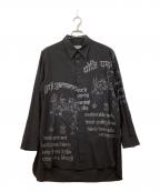 Yohji Yamamoto pour hommeヨウジヤマモト プールオム）の古着「BUJAY YY INDIA PRINT BLOUSE」｜ブラック