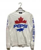 DSQUARED2ディースクエアード）の古着「PEPSI LONG SLEEVE T-SHIRT」｜ホワイト