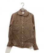 MADISON BLUEマディソンブルー）の古着「ROUND COLLAR FRILL SH RAMIE」｜ブラウン