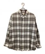 AURALEEオーラリー）の古着「SUPER LIGHT WOOL CHECK SHIRT」｜ベージュ×アイボリー