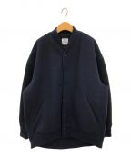 kelenケレン）の古着「RIOT VARSITY NO COLLAR EGG JACKET」｜ネイビー×ブラック