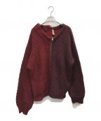 kooiコーイ）の古着「MIX ZIP KNIT」｜レッド