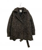 CLANEクラネ）の古着「MIX LOOP TWEED BOX COAT」｜ブラック