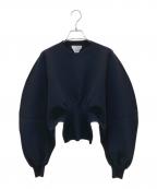 BOTTEGA VENETAボッテガベネタ）の古着「COMPACT WOOL STRETCH SWEATER」｜ブラック