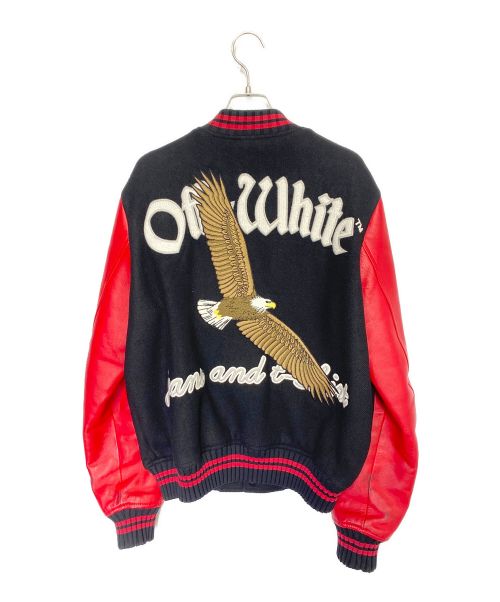 OFFWHITE（オフホワイト）OFFWHITE (オフホワイト) Eagle Varsity JKT ブラック×レッド サイズ:Lの古着・服飾アイテム