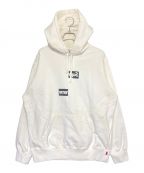 SUPREME×COMME des GARCONS SHIRTシュプリーム×コムデギャルソンシャツ）の古着「Split Box Logo Hooded Sweatshirt」｜ホワイト