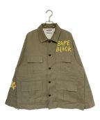 BAPE BLACKベイプ ブラック）の古着「EMBROIDERY HUNTER JACKET」｜オリーブ