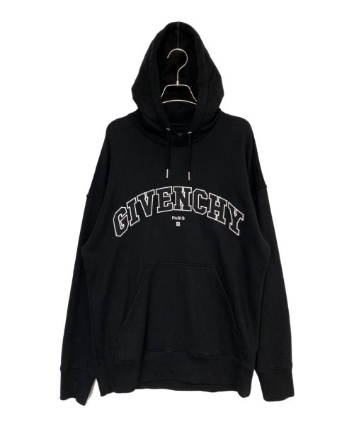 GIVENCHY（ジバンシィ）GIVENCHY (ジバンシィ) ロゴ刺繍パーカー ブラック サイズ:Sの古着・服飾アイテム