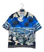 LOUIS VUITTONルイ ヴィトン）の古着「PRINTED SHORT SLEEVE COTTON SHIRT（プリントショートスリーブコットンシャツ）」｜ブルー