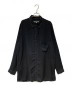 Y's for menワイズフォーメン）の古着「CELLULOSE LAWN SHIRT WITH DOUBLE STITCH（セルロースローンダブルステッチシャツ）」｜ブラック