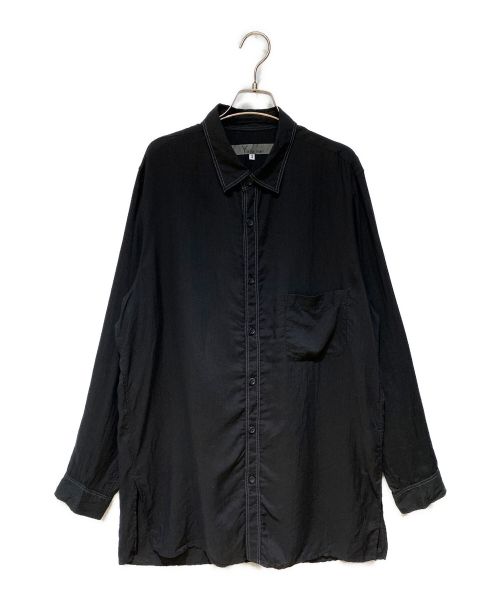 Y's for men（ワイズフォーメン）Y's for men (ワイズフォーメン) CELLULOSE LAWN SHIRT WITH DOUBLE STITCH（セルロースローンダブルステッチシャツ） ブラック サイズ:3の古着・服飾アイテム