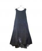 Y'sワイズ）の古着「WOOL FLOWER SHADOW PRINT DRESS（ウールフラワーシャドウプリントドレス）」｜ブラック