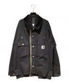 sacai×Carhartt WIPサカイ×カーハート ワークインプログレス）の古着「23AW CarHartt WIP CanvasxMA-1 JK Michigan（カーハートWIPキャンバスMA-1ジャケットミシガン）」｜ブラック