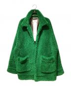 doubletダブレット）の古着「HAND PAINTED RECYCLE FUR JACKET（ハンドペイントリサイクルファージャケット）」｜グリーン