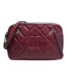 CHANEL（シャネル）の古着「バイカラーチェーンショルダーバッグ」｜ボルドー×ブラック