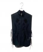 Mame Kurogouchiマメクロゴウチ）の古着「Sheer Embroidery Vest」｜ブラック