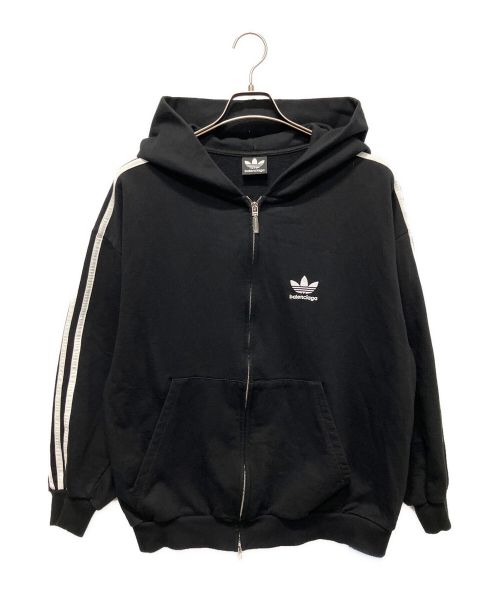 BALENCIAGA（バレンシアガ）BALENCIAGA (バレンシアガ) adidas (アディダス) 23SS×adidas 3ストライプ ジップアップ フーディー パーカー ブラック サイズ:xsの古着・服飾アイテム