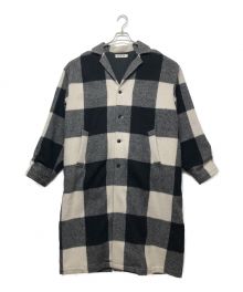 COOTIE PRODUCTIONS（クーティープロダクツ）の古着「Napping Buffalo Check Shop Coat(ナッピングバッファローチェックショップコート)」｜ホワイト×グレー