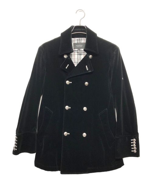 BURBERRY BLACK LABEL（バーバリーブラックレーベル）BURBERRY BLACK LABEL (バーバリーブラックレーベル) ベロアナポレオンコート ブラック サイズ:Mの古着・服飾アイテム