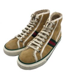 GUCCI（グッチ）の古着「グッチ テニス ハイトップ スニーカー」｜ベージュ