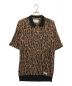 WACKO MARIA（ワコマリア）の古着「LEOPARD KNIT JAQUARD POLO SHIRT」｜ブラック×イエロー