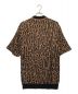 WACKO MARIA (ワコマリア) LEOPARD KNIT JAQUARD POLO SHIRT ブラック×イエロー サイズ:M：14800円