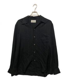 WACKO MARIA（ワコマリア）の古着「KASURI STRIPED OPEN COLLAR SHIRT」｜ブラック