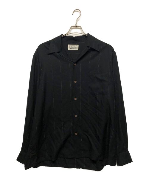 WACKO MARIA（ワコマリア）WACKO MARIA (ワコマリア) KASURI STRIPED OPEN COLLAR SHIRT ブラック サイズ:XLの古着・服飾アイテム