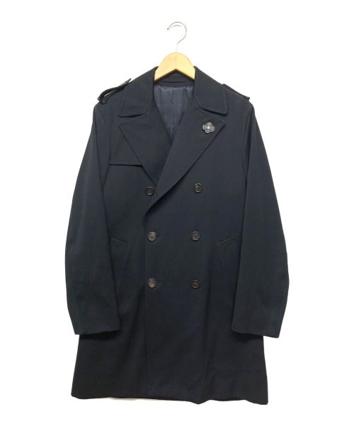 LARDINI（ラルディーニ）LARDINI (ラルディーニ) ウールコットンギャバジントレンチコート ブラック サイズ:44の古着・服飾アイテム