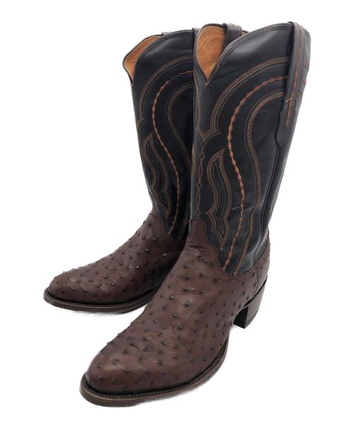 LUCCHESE（ルケーシー）LUCCHESE (ルケーシー) ウェスタンブーツ ブラック×ブラウン サイズ:26cmの古着・服飾アイテム