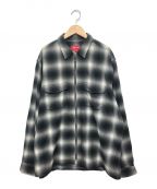 SUPREMEシュプリーム）の古着「SHADOW PLAID FLANNNEL ZIPUP SHIRT」｜ブラック×グレー