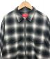 SUPREME (シュプリーム) SHADOW PLAID FLANNNEL ZIPUP SHIRT ブラック×グレー サイズ:L：28000円