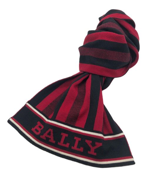 BALLY（バリー）BALLY (バリー) マフラー レッド×ブラック サイズ:FREEの古着・服飾アイテム