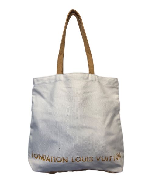 FONDATION LOUIS VUITTON（フォンダシオンルイヴィトン）FONDATION LOUIS VUITTON (フォンダシオンルイヴィトン) トートバッグ ブラウン×ホワイトの古着・服飾アイテム