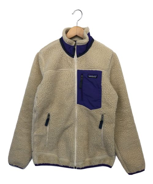 Patagonia（パタゴニア）Patagonia (パタゴニア) ボアジャケット カーキ×パープル サイズ:XSの古着・服飾アイテム