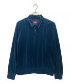 SUPREMEシュプリーム）の古着「VELOUR L/S POLO SHIRT」｜ネイビー