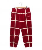 SUPREMEシュプリーム）の古着「GRID TAPING VELOUR PANTS」｜レッド×ホワイト