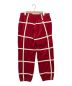 SUPREME (シュプリーム) GRID TAPING VELOUR PANTS レッド×ホワイト サイズ:S：14000円