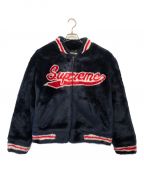 SUPREMEシュプリーム）の古着「Faux Fur Varsity Jacket」｜レッド×ネイビー